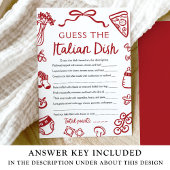 Invitation Italien Devinette Italien Baby shower Jeu