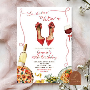 Invitation Italien La Dolce Vita Adulte Femme Anniversaire