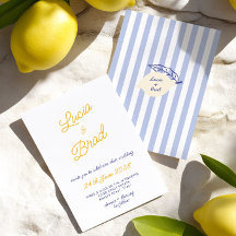 Italien Mariage Écriture Manuscrite Jaune et Bleu 