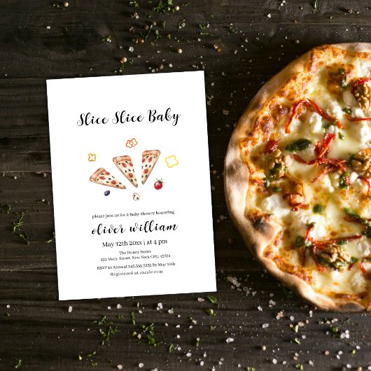 Invitation Italien moderne Slice Baby Pizza Baby shower