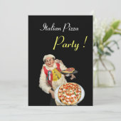Invitation ITALIEN PIZZA PARTY, RESTAURANT rouge noir (Debout devant)