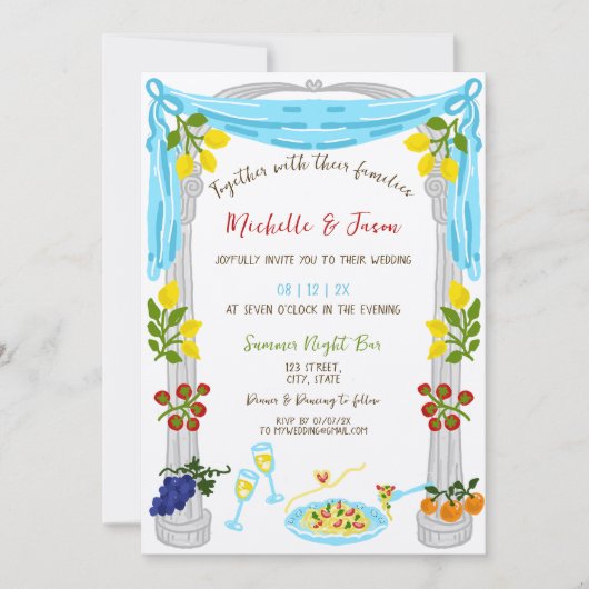 Invitation Italien Retro Whimsical Fun Main Drag Lemon Photo (Devant)