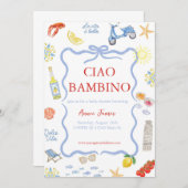 Invitation italienne Ciao Bambino (Devant / Derrière)
