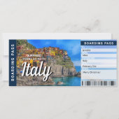 Invitation Italy Trip Surprise Boarding Pass Card (Devant)