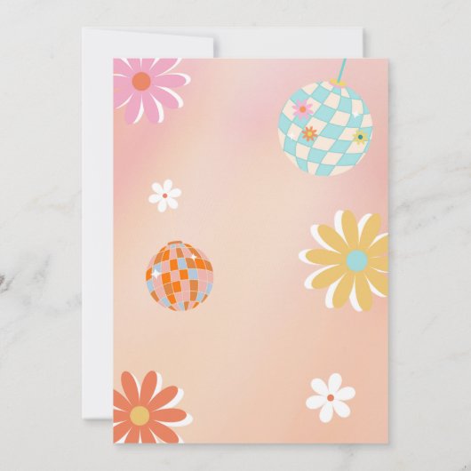 Invitation Itinéraire Bachelorette Disco Flower Power des ann (Dos)