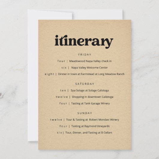 Invitation Itinéraire conjoint du Bachelor et de la Bachelore (Dos)