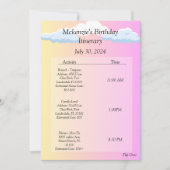 Invitation Itinéraire d'anniversaire (Devant)