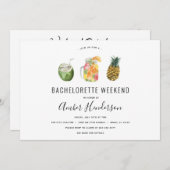 Invitation Itinéraire de Bachelorette de boisson tropicale (Devant / Derrière)
