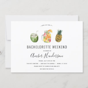 Invitation Itinéraire de Bachelorette de boisson tropicale