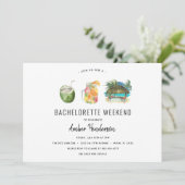 Invitation Itinéraire de Bachelorette de boisson tropicale (Debout devant)