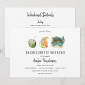 Invitation Itinéraire de Bachelorette de boisson tropicale (Devant / Derrière)