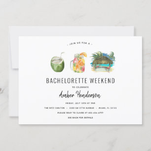Invitation Itinéraire de Bachelorette de boisson tropicale