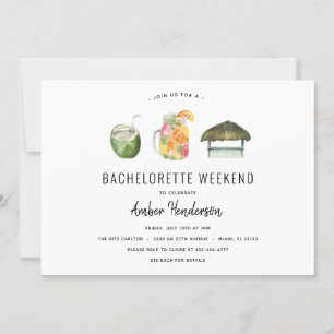 Invitation Itinéraire de Bachelorette de boisson tropicale