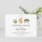 Invitation Itinéraire de Bachelorette de boisson tropicale (Debout devant)