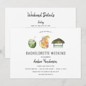 Invitation Itinéraire de Bachelorette de boisson tropicale (Devant / Derrière)