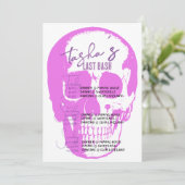 Invitation Itinéraire de Bachelorette de Bright Goth Skull (Debout devant)