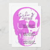 Invitation Itinéraire de Bachelorette de Bright Goth Skull (Devant / Derrière)