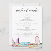 Invitation Itinéraire de bienvenue du week-end Mariage de Chi (Dos)