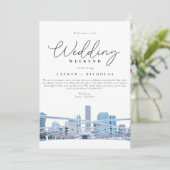 Invitation Itinéraire de bienvenue du week-end Mariage de Chi (Debout devant)