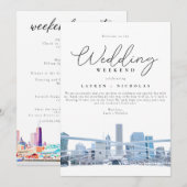 Invitation Itinéraire de bienvenue du week-end Mariage de Chi (Devant / Derrière)