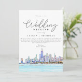 Invitation Itinéraire de bienvenue du week-end Mariage de Chi (Debout devant)