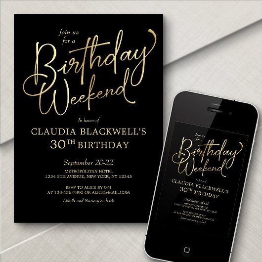 Invitation Itinéraire De Fin De Semaine Anniversai