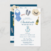 Invitation Itinéraire de la Bachelorette de la Mar (Devant / Derrière)