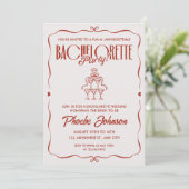 Invitation Itinéraire de la bachelorette rose rouge de gribou (Debout devant)