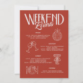 Invitation Itinéraire de la bachelorette rose rouge de gribou (Dos)