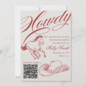 Invitation Itinéraire de la bachelorette rouge occidentale il (Devant)