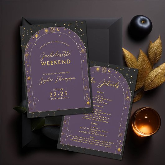 Invitation Itinéraire de la fête de bachelorette de l'arc de 