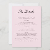 Invitation Itinéraire de la fête de bachelorette du Parquet P (Dos)