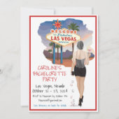 Invitation Itinéraire de la mariée noire de Las Vegas Bachelo (Devant)