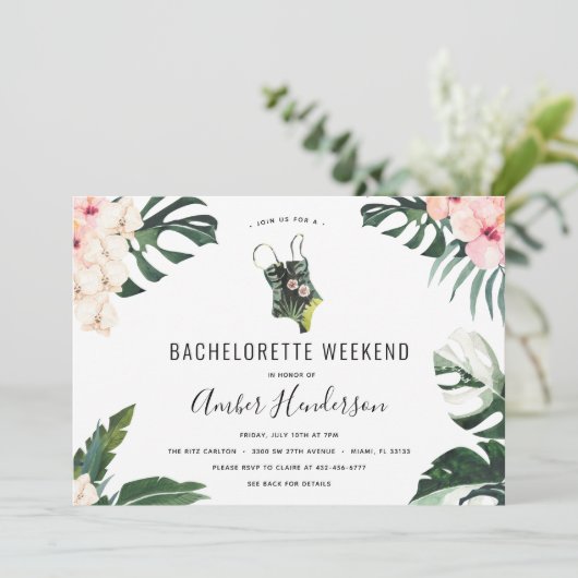 Invitation Itinéraire de la plage tropicale (Debout devant)