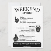 Invitation Itinéraire de la soirée de bachelorette de cuisine (Dos)