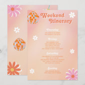 Invitation Itinéraire de l'enterrement de vie de jeune fille  (Devant / Derrière)