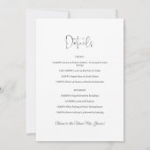 Invitation Itinéraire de l'invitation de la Bachelorette blan (Dos)