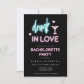 Invitation Itinéraire de l'invitation du parti Neon Bachelore (Devant)