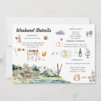 Invitation Itinéraire de Mariage avec Carte Illust