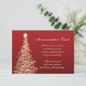 Invitation Itinéraire de mariage de Noël Rouge Or (Debout devant)