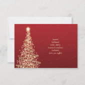 Invitation Itinéraire de mariage de Noël Rouge Or (Dos)