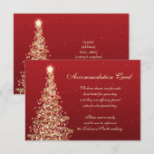 Invitation Itinéraire de mariage de Noël Rouge Or (Devant / Derrière)