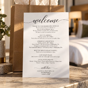 Invitation Itinéraire de mariage de script classique - Bienve