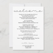 Invitation Itinéraire de Mariage de script doux - Mariage Bie (Devant)