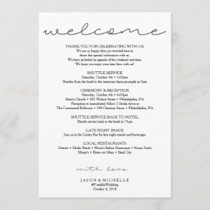 Invitation Itinéraire de Mariage de script doux - Mariage Bie