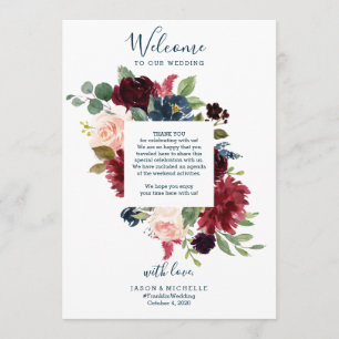 Invitation Itinéraire de mariage Lettre de bienvenue à l'hôte
