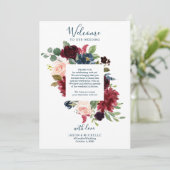 Invitation Itinéraire de mariage Lettre de bienvenue de l'hôt (Debout devant)