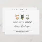 Invitation Itinéraire de plage Bikini Bachelorette (Devant / Derrière)