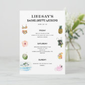 Invitation Itinéraire de plage Bikini Bachelorette (Debout devant)