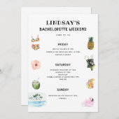 Invitation Itinéraire de plage Bikini Bachelorette (Devant / Derrière)